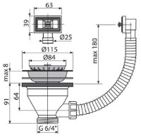 Сифон для раковины AlcaPlast A38 115" 40 (118568) фото №2 — интернет-магазин Desire.md