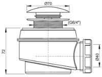Сифон для душевого поддона Alcaplast A465C-50 70" 50 (119364) фото №2 — интернет-магазин Desire.md