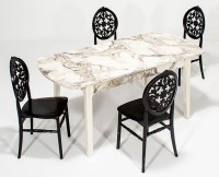 Set masă și scaune Moda Life Sofia 160x75x90cm + 4 Chair Venüs Black imaginea #2 — magazin online Desire.md