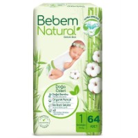 Подгузники Bebem Natural Newborn 1/64pcs