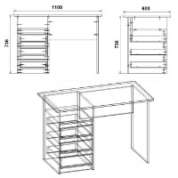 Письменный стол Компанит Декан Ателье Светлый фото №2 — интернет-магазин Desire.md