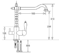 Baterie bucătărie Fabiano FKM 314 Brass Antique imaginea #2 — magazin online Desire.md