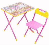 Măsuță pentru copii cu scaun Demi N3/1 Funny Gnomes Pink