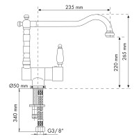 Baterie bucătărie Plados Mixold 18 Old Bronze imaginea #2 — magazin online Desire.md