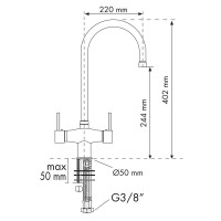 Baterie bucătărie Plados Flo60 UM44 Black imaginea #2 — magazin online Desire.md