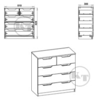 Комод Компанит 2+3М Ателье Светлый фото №2 — интернет-магазин Desire.md