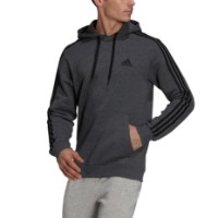 Hanorac pentru bărbați Adidas Hoodie 3 Stripes Fleece Dark Grey Heather/Black, s.M imaginea #2 — magazin online Desire.md