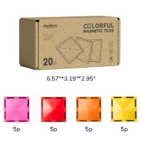 Set de construcție Mideer Colorful Magnetic Tiles 20pcs (MD6396) imaginea #2 — magazin online Desire.md