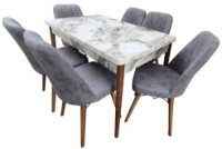 Комплект для столовой Magnusplus Set MDF 1 Marmura Butterfly Carara + 6 Chairs Gold Istinye 18 фото №1 — интернет-магазин Desire.md