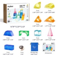 Set de construcție Mideer Magnetic Building Blocks 20pcs (MD1420) imaginea #2 — magazin online Desire.md