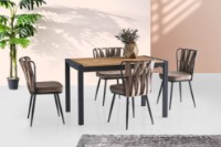 Обеденный стол Mobiland Silva Atlantic Pine/Black фото №3 — интернет-магазин Desire.md