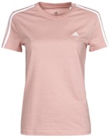 Женская футболка Adidas Shirt 3 Stripes Wonder Mauve/White, s.S фото №1 — интернет-магазин Desire.md