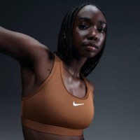 Bustieră Nike W Nk Swsh Med Spt Bra Light British Tan/White, s.XS imaginea #1 — magazin online Desire.md
