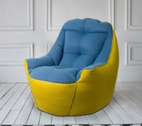 Fotoliu puf BeanBag Big Boss Синий/Желтый imaginea #3 — magazin online Desire.md