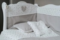 Protectie laterala pentru patut PernaMea Stele Gri 120x60cm