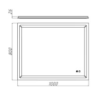 Oglindă baie Bayro Corsa 1000x800 Led Touch (118982) imaginea #2 — magazin online Desire.md