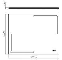 Oglindă baie Bayro Edge 1000x800 Led Touch (118928)