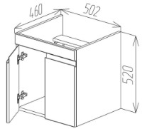 Dulap pentru lavoar Bayro Studio Duo Argo 500 (118779) imaginea #6 — magazin online Desire.md