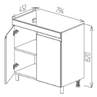 Dulap pentru lavoar Bayro Studio Duo Argo 800 (118778) imaginea #5 — magazin online Desire.md