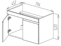 Dulap pentru lavoar Bayro Studio Duo Argo 800 (118781) imaginea #4 — magazin online Desire.md