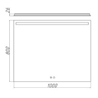 Oglindă baie Bayro Teta 1000x800 Led Touch (118830) imaginea #2 — magazin online Desire.md