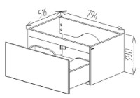 Dulap pentru lavoar Bayro Wings 800 (115324) imaginea #2 — magazin online Desire.md