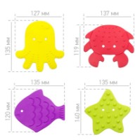 Mini covorașe de baie Roxy Kids Sea Animals 4pcs(RBM-010-4) imaginea #3 — magazin online Desire.md