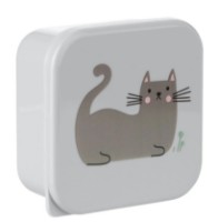 Ланч-бокс для школы Kikka Boo Kitty Cat Grey 4pcs (31302040171) фото №3 — интернет-магазин Desire.md