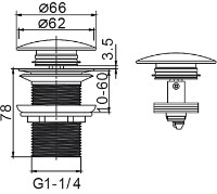 Донный клапан Frap F65-3 фото №2 — интернет-магазин Desire.md