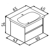 Шкаф с умывальником Orka Duden 65 White (18673) фото №2 — интернет-магазин Desire.md