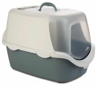 Litieră acoperită pentru pisici Beeztees Cathy White/Light Blue (400366)