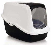 Litieră acoperită pentru pisici Beeztees Nestor Black/White (400466)