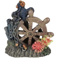 Decor pentru acvarii și terarii Flamingo Marina Ships Wheel + Anchor (410145)