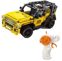 Constructor cu telecomanda Pingao Land Rover Defender Yellow 446pcs