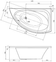 Cadă de baie Imprese Blatna BLATNA150L imaginea #2 — magazin online Desire.md