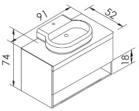 Шкаф с умывальником Imprese Black Edge f32119W фото №2 — интернет-магазин Desire.md