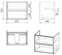Шкаф с умывальником Imprese Laska f3207W фото №2 — интернет-магазин Desire.md