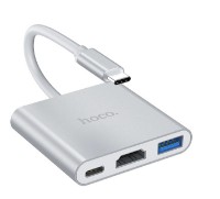 Разветвитель Hoco HB14 Easy Type-C metal gray фото №3 — интернет-магазин Desire.md