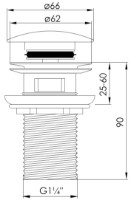 Ventil pentru lavoare VOLLE Click-Clack (9000.104406) imaginea #2 — magazin online Desire.md