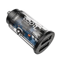 Автомобильная зарядка Hoco DZ3 Transparent Black фото №2 — интернет-магазин Desire.md