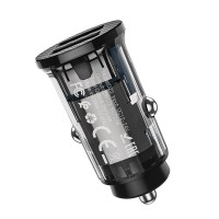 Автомобильная зарядка Hoco DZ3 Transparent Black фото №3 — интернет-магазин Desire.md