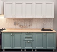 Кухонный гарнитур Bafimob Lena Classic 2.0m Light Green/White Mat фото №1 — интернет-магазин Desire.md