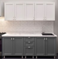 Bucătărie Bafimob Lena Modern 1.6m White/Grey Mat imaginea #1 — magazin online Desire.md