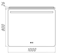 Oglindă baie Bayro Roma 1000x800 Led Touch (118952) imaginea #2 — magazin online Desire.md