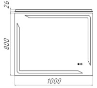 Oglindă baie Bayro Smart 1000x800 Led Touch (118972) imaginea #2 — magazin online Desire.md