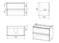 Шкаф с умывальником VOLLE Oliva (15-45-81) фото №3 — интернет-магазин Desire.md