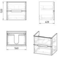 Dulap cu lavoar VOLLE Solo (1910.306007) imaginea #3 — magazin online Desire.md