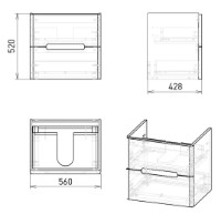 Шкаф с умывальников VOLLE Solo (1910.306009) фото №3 — интернет-магазин Desire.md