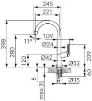 Смеситель для кухни Ferro Cumulus BCU4 фото №2 — интернет-магазин Desire.md