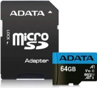 Сard de memorie Adata microSD 64Gb + SD adapter (AUSDX64GUICL10A1-RA1) imaginea #1 — magazin online Desire.md